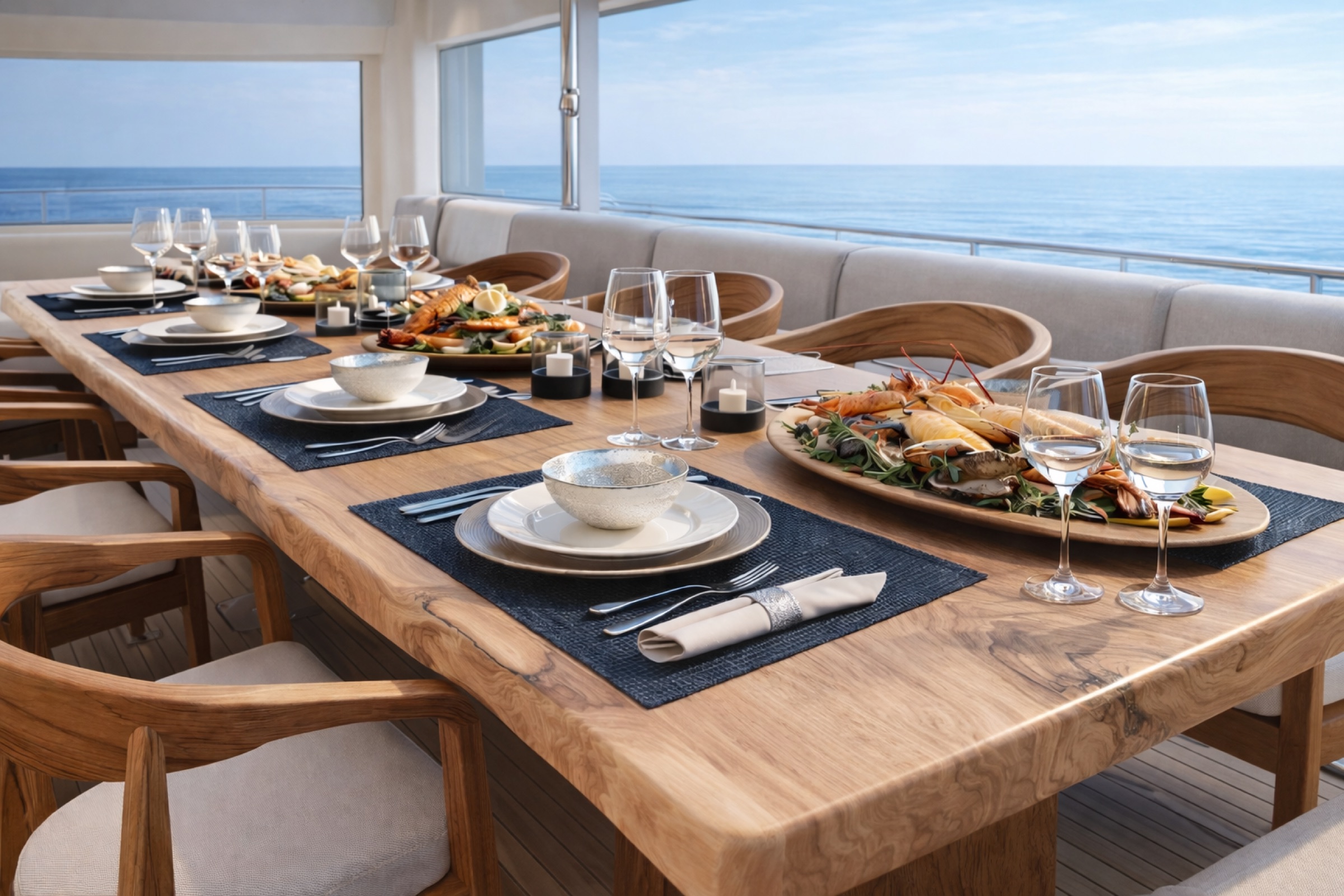 Bespoke wooden interior for a yacht